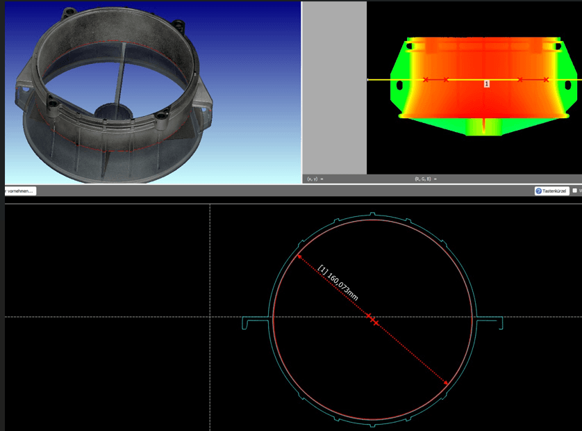 3D-Scan und Auswertung eines Bauteils in der Messtechnik-Software
